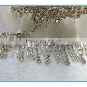 Luxury Bridal Clear Crystal Rhinestone Trim for Garment, Bags, Dresses Decoration