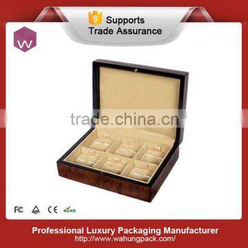 High Quality Antique Cufflink Box Wood /MDF Packing Box For 6 Pairs Cufflinks