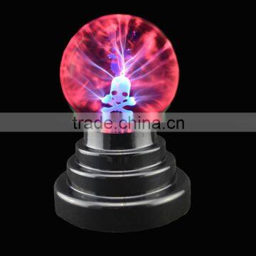 High quality desktop family decoration 3.5 inch plasma light with skull