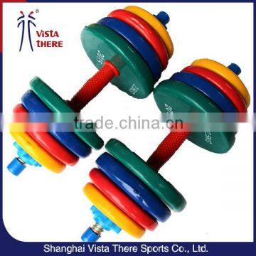 Hot selling adjustable colourful vinyl dipping dumbbell set