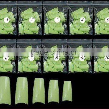 500 Green Coloured Fake French Nail Tip Nail Art