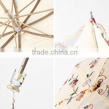 4 Folds Inverse Tiantang Frame Pretty Classic Foldable Lace Sun Umbrella