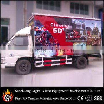 Mobile 5D cinema equipment with digital control 6 seaters motion rides