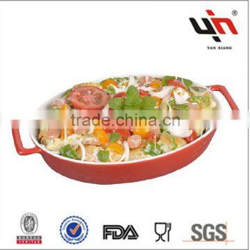 Y2398A Red Oval Bakeware ceramic