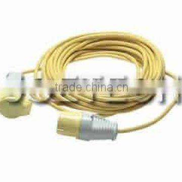 110V 16amp extension cord with CEE Plug and socket H05VV-F 3X1.5mm2 Yellow