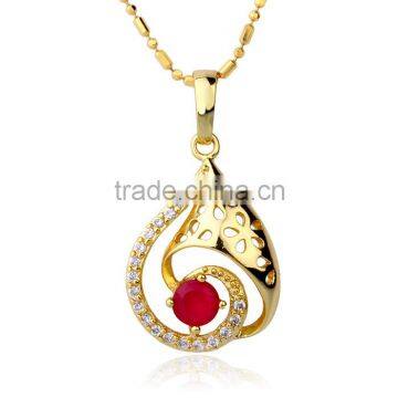 Wholesale New Design Copper Plating Women 14k Gold Pendant Necklace for Gift