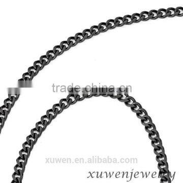 3.5mm IP black mens chunky curb link 316l stainless steel jewelry foot chain