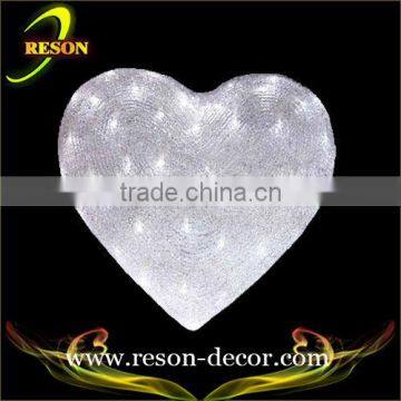 D:40cm white lightd metal heart