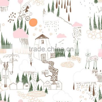 LDC10601 beautiful snow wallpaper, kid's room decor wallpaper