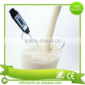 INTL8810AB Black Instant Read Digital Cooking Stainless Thermometer With Long Probe For Food Meat Candy And Bath Water