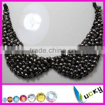 Factory Directly100% Handmade Patch Rhinstones Beaded Collar Woman Coat Tshirt Necklace Roundles Beads Applique Accessories photo-4