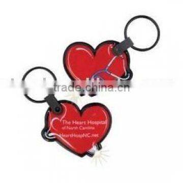 Promotional gifts plastic heart shaped led keychain light