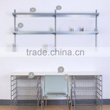 Easy to Install Slotted Silver Wall Shelves for Book photo-3
