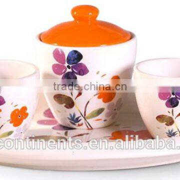 Italy romatic ceramic coffee cups with sugar bowl and saucers set