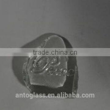ENGRAVED WITH LETTERS GLASS PAPERWEIGHT