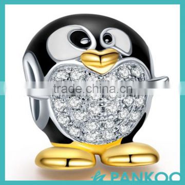 Playful Penguin 925 sterling silver charms bead fit pankoo bracelet gift