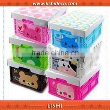 Cartoon Printed Foldable Plastic Storage Box