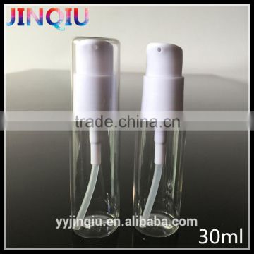 New product pet clear plastic cosmetic pump bottle 30ml