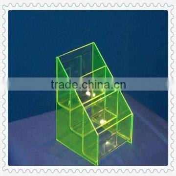 green acrylic tiered display units