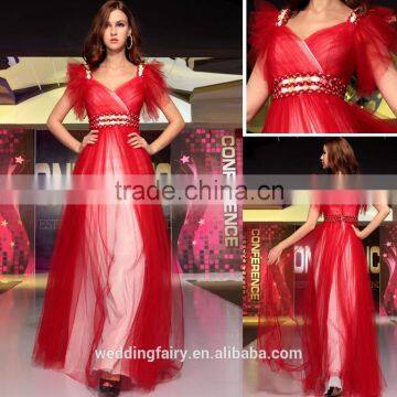 Latest design best selling off the shoulder evening dress pattern