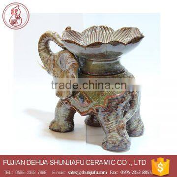 Detachable Ceramic Elephant With Tray Ceramic Crafts photo-2