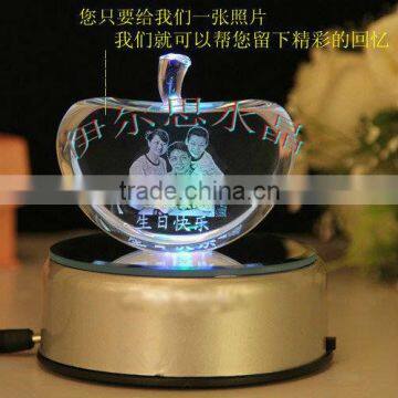 3d laser crystal souvenir crystal crafts for Xmas gifts(G-0233)