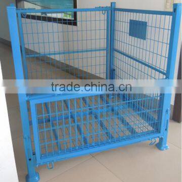 RH-C06 Wire Mesh Base Warehouse Steel Crate, Stacking Crate