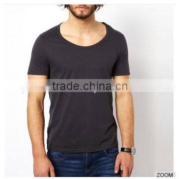 High Quality Men's Scoop Neck T-shirt Slim Fit