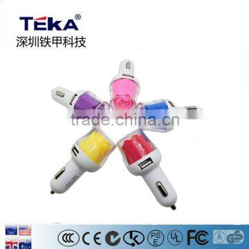 5V1A 5V2A flower car charger with beautiful appearance