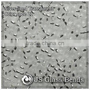 High Quality Fashion JS Glass Seed Beads - 21# 15/0 Silver-Lined Rocailles Beads For Garment & Jewelry