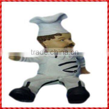 2014 funny resin custom chef figurine Wine Menu Holder