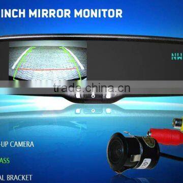 GERMID 4.3 inch digital mirror monitor with Compass and temperature display and 2 video inputs car rear view mirror