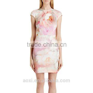 New Dress Collection Office Wear Cap Sleeve Fashion Woman Pencil Formal Dress photo-3