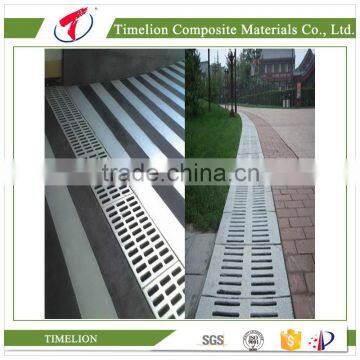 EN124 FRP Raw Material Composite Plastic Rectangular Trench Drain Grating Manhole Cover photo-2