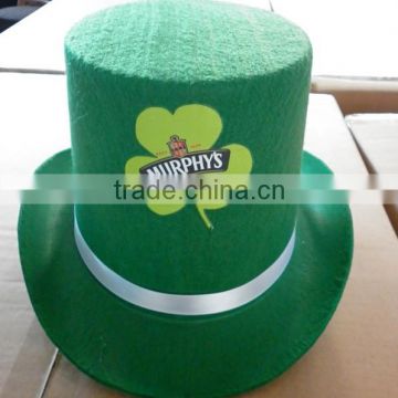 Ribbon & Rope Accessory Type and Plain Dyed Pattern St Patrick's Day Felt Top Hat