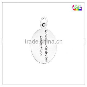 Zinc alloy hand stamp oval message pendant