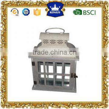 white metal top wooden lanterns kings decor