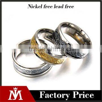 Stainless Steel Glass Face Drawing Ring
