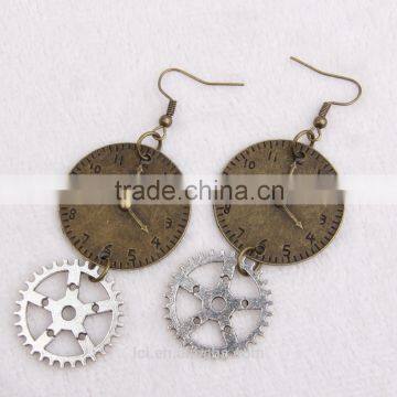 cheap fashion jewelry steampunk gear watch earrings party dress new made in China yiwu