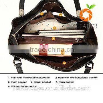 Terse Stylish Style Multi Pocket Real Leather Handbag