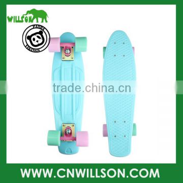 Light blue long skateboard for kids 2016