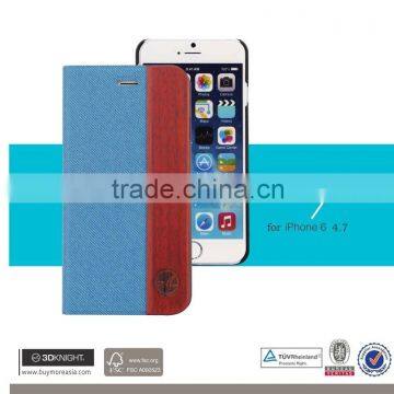Luxury Flip Leather Case for IPhone 6S,Mobile Accessories Leather Flip Case for IPhone 6, Wooden Stand Phone Cover for IPhone