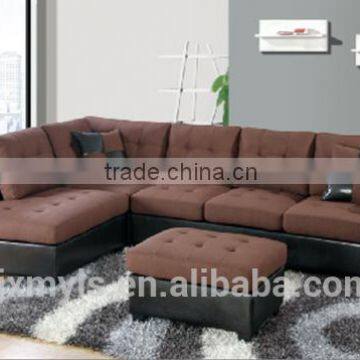 2015 New arrival modern living room sofa contemporary stylish fabirc and PU sofa