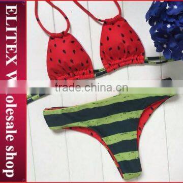 2017 Newest Golden Top Black High Waist Swimwear Girls BH134