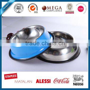 High Quality Stainless Steel 18/8 Pet Bowl With Melamine Base, Double Dog Bowl for Both Water and Food