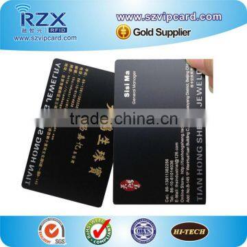 Metallic golden letters metal black card with high quality