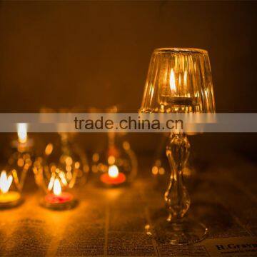 Table Lamp Shape Glass Candlestick, Noble and Elegant Desk Lamp Shaped Candle Holder photo-4