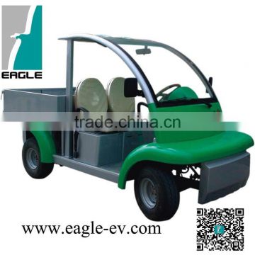 2 seater electric buggy with a rear cargo box