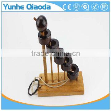 Staircase Disentanglement Puzzle on Elephant Base Classical Wooden Puzzle Set Solution Rope Central Brain Teaser for Adults Game photo-6