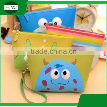 Promotional gifts PU material mini portable cartoon shaped cosmetic makeup bag set